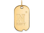 10k Yellow Gold Logoart Navy Small Dog Tag Pendant Necklace