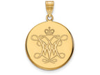 10k Yellow Gold Logoart William And Mary Large Disc Pendant