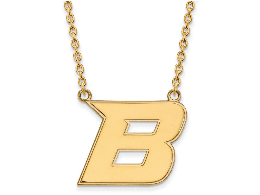 10k Yellow Gold Logoart Boise State University Large Pendant Necklace