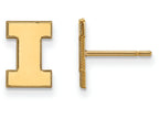 10k Yellow Gold Logoart University Of Illinois Extra Small Post Earrings