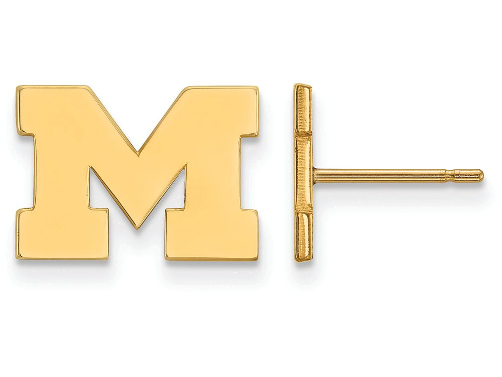 10k Yellow Gold Logoart Michigan (univ Of) Extra Small Post Earrings