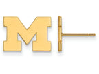10k Yellow Gold Logoart Michigan (univ Of) Extra Small Post Earrings