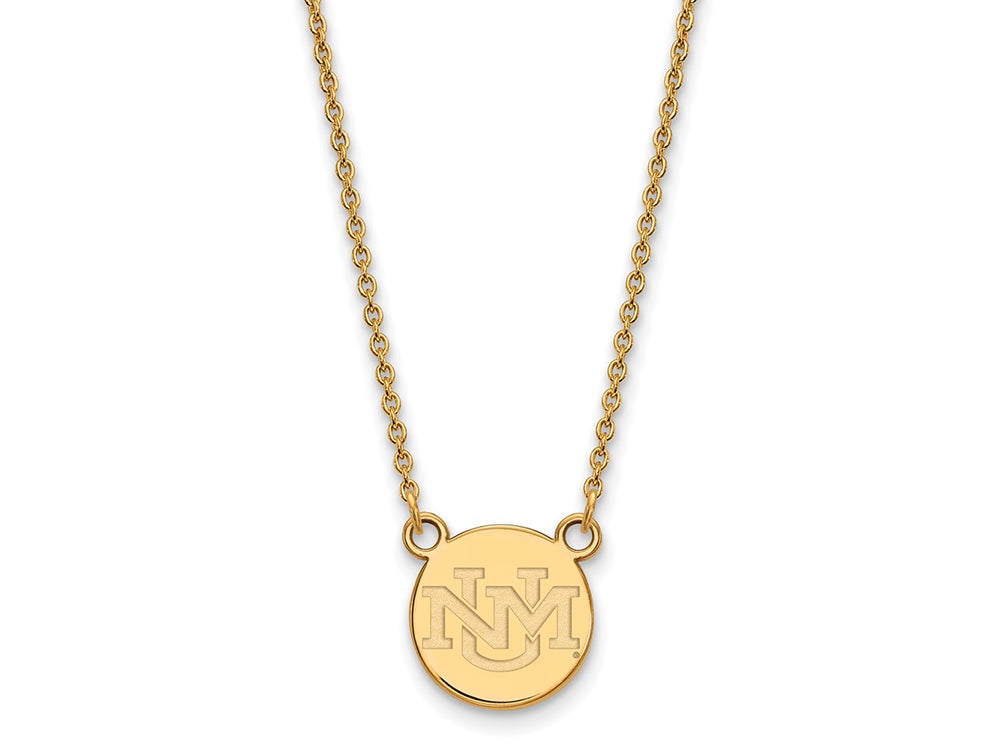 10k Yellow Gold Logoart University Of New Mexico Small Pendant Necklace