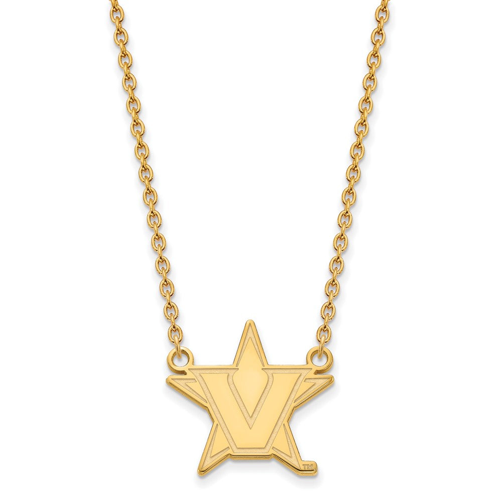 10k Yellow Gold Logoart Vanderbilt University Large Pendant Necklace