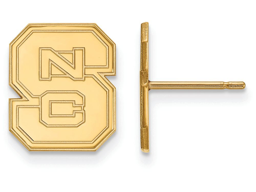 10k Yellow Gold Logoart North Carolina State University Small Post Earrings