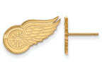 10k Yellow Gold Nhl Logoart Detroit Red Wings Small Post Earrings