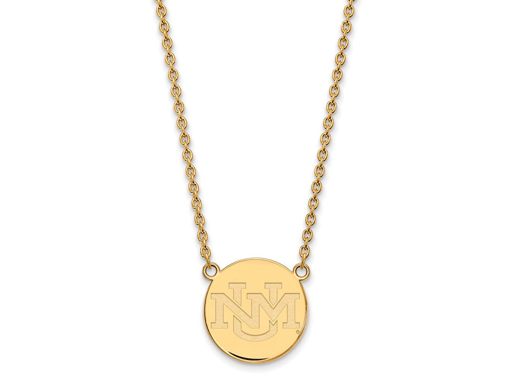 10k Yellow Gold Logoart University Of New Mexico Large Pendant Necklace