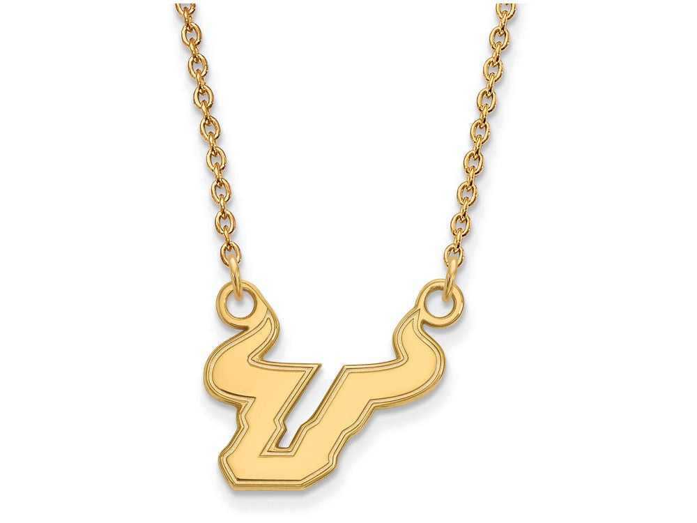 10k Yellow Gold Logoart University Of South Florida Small Pendant Necklace