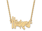 10k Yellow Gold Logoart University Of Nebraska Large Pendant Necklace