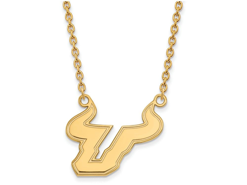 10k Yellow Gold Logoart University Of South Florida Large Pendant Necklace