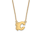 10k Yellow Gold Nhl Logoart Calgary Flames Small Pendant Necklace