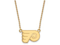 10k Yellow Gold Nhl Logoart Philadelphia Flyers Small Pendant Necklace
