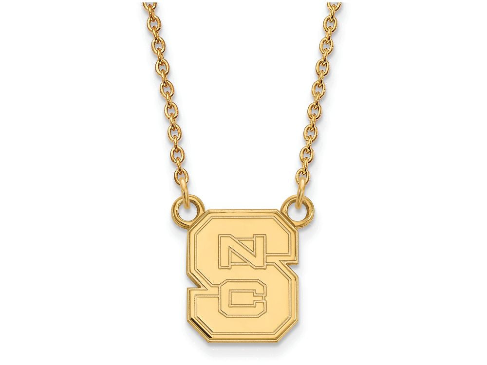 10k Yellow Gold Logoart North Carolina State University Small Pendant Necklace