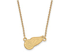 10k Yellow Gold Nhl Logoart Detroit Red Wings Small Pendant Necklace