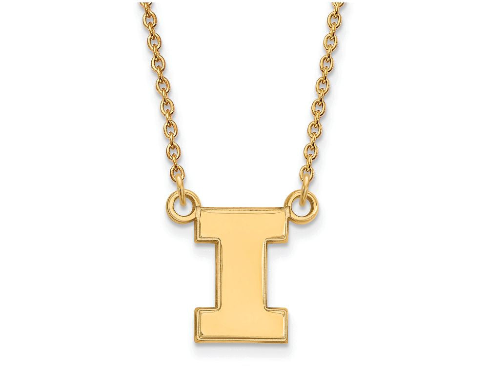 10k Yellow Gold Logoart University Of Illinois Small Pendant Necklace