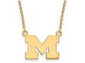 10k Yellow Gold Logoart Michigan (univ Of) Small Pendant Necklace