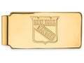 10k Yellow Gold Nhl Logoart New York Rangers Money Clip