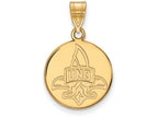 10k Yellow Gold Logoart University Of New Orleans Medium Disc Pendant
