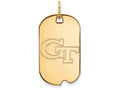 10k Yellow Gold Logoart Georgia Institute Of Technology Small Dog Tag Pendant Necklace