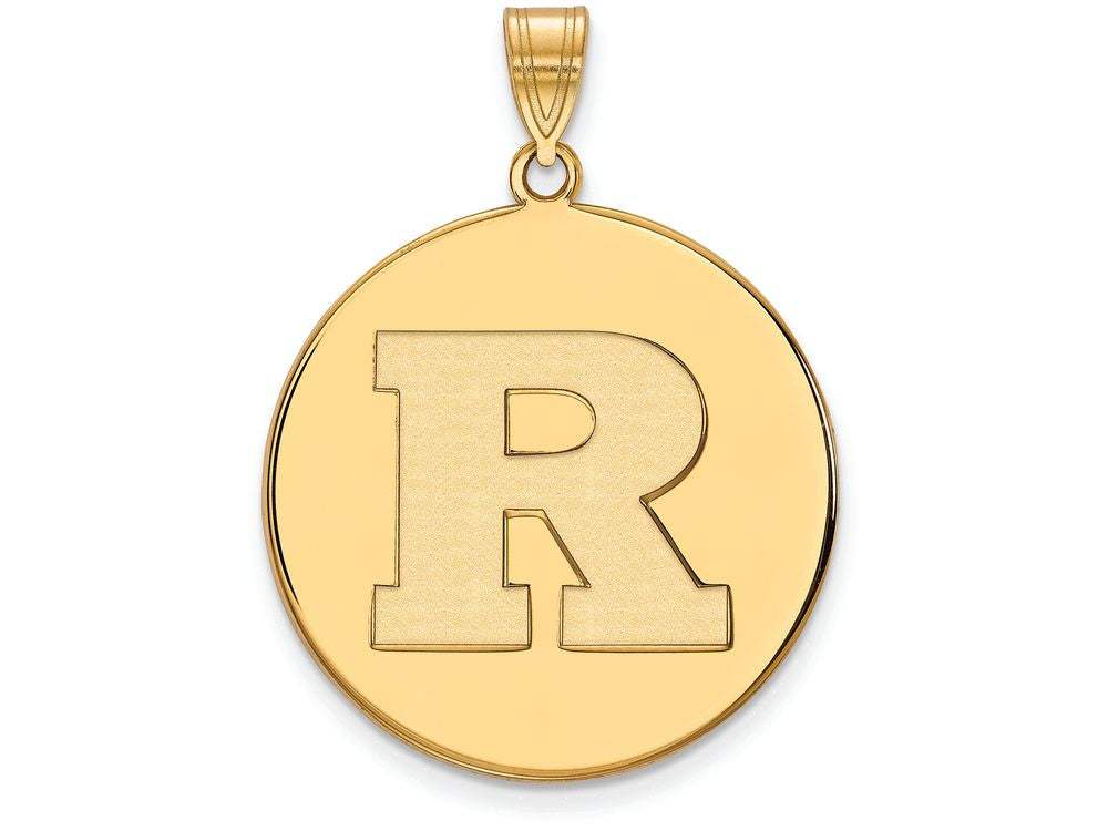 10k Yellow Gold Logoart Rutgers Extra Large  Disc Pendant