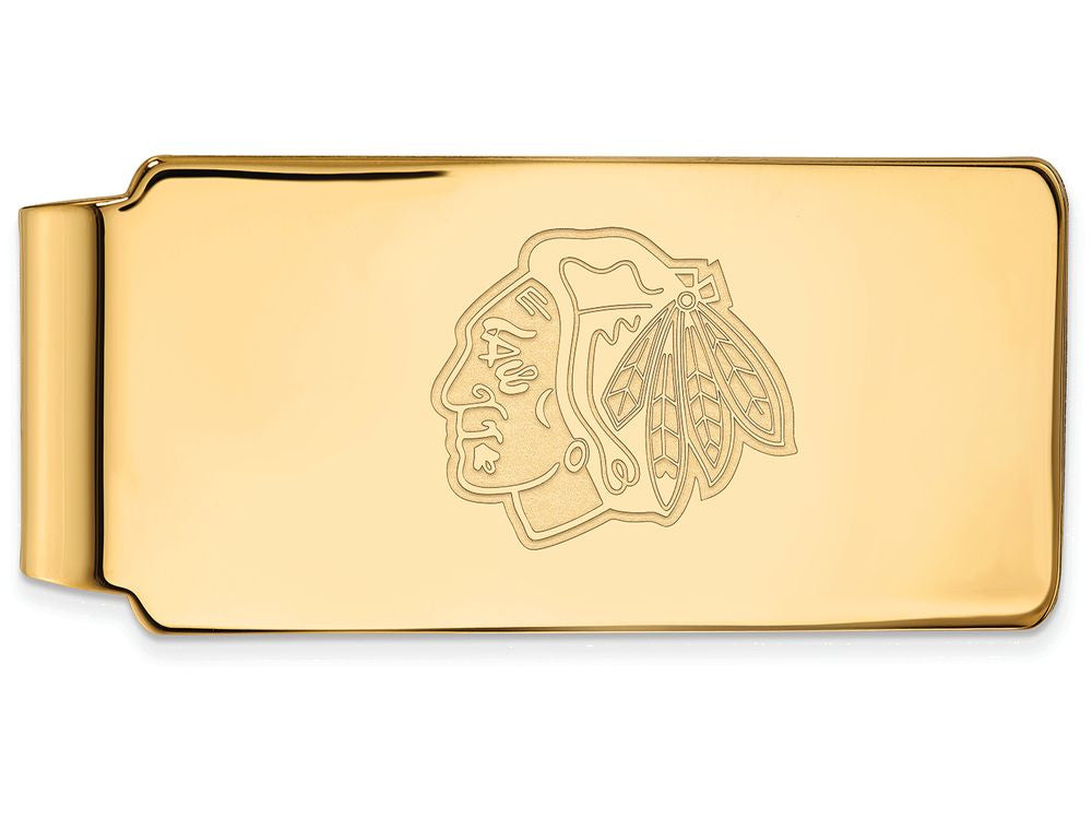 10k Yellow Gold Nhl Logoart Chicago Blackhawks Money Clip