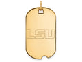 10k Yellow Gold Logoart Louisiana State University Large Dog Tag Pendant Necklace