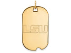 10k Yellow Gold Logoart Louisiana State University Large Dog Tag Pendant Necklace