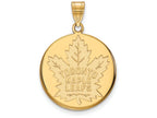 10k Yellow Gold Nhl Logoart Toronto Maple Leafs Large Disc Pendant