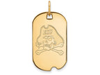 10k Yellow Gold Logoart East Carolina University Small Dog Tag Pendant Necklace
