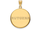10k Yellow Gold Logoart Rutgers Large Disc Pendant