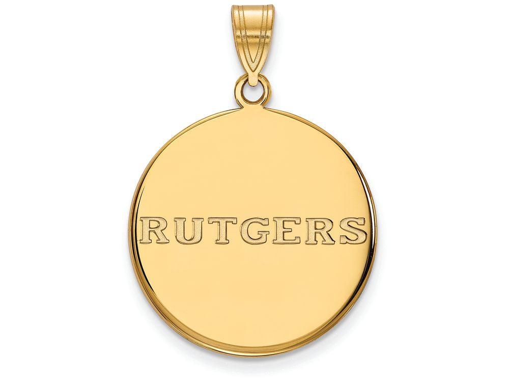 10k Yellow Gold Logoart Rutgers Large Disc Pendant