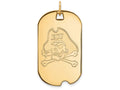 10k Yellow Gold Logoart East Carolina University Large Dog Tag Pendant Necklace