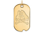 10k Yellow Gold Logoart East Carolina University Large Dog Tag Pendant Necklace