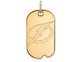 10k Yellow Gold Nhl Logoart Tampa Bay Lightning Small Dog Tag Pendant Necklace