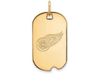 10k Yellow Gold Nhl Logoart Detroit Red Wings Small Dog Tag Pendant Necklace