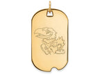 10k Yellow Gold Logoart University Of Kansas Large Dog Tag Pendant Necklace