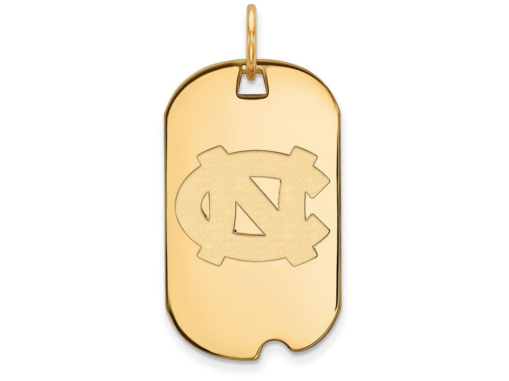 10k Yellow Gold Logoart University Of North Carolina Small Dog Tag Pendant Necklace