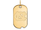 10k Yellow Gold Logoart University Of North Carolina Small Dog Tag Pendant Necklace
