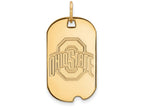 10k Yellow Gold Logoart Ohio State University Small Dog Tag Pendant Necklace