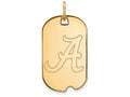 10k Yellow Gold Logoart University Of Alabama Small Dog Tag Pendant Necklace