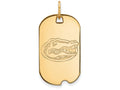 10k Yellow Gold Logoart University Of Florida Small Dog Tag Pendant Necklace