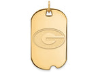 10k Yellow Gold Logoart University Of Georgia Large Dog Tag Pendant Necklace