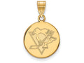 10k Yellow Gold Nhl Logoart Pittsburgh Penguins Medium Disc Pendant