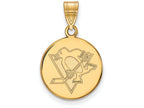 10k Yellow Gold Nhl Logoart Pittsburgh Penguins Medium Disc Pendant