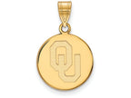 10k Yellow Gold Logoart University Of Oklahoma Medium Disc Pendant