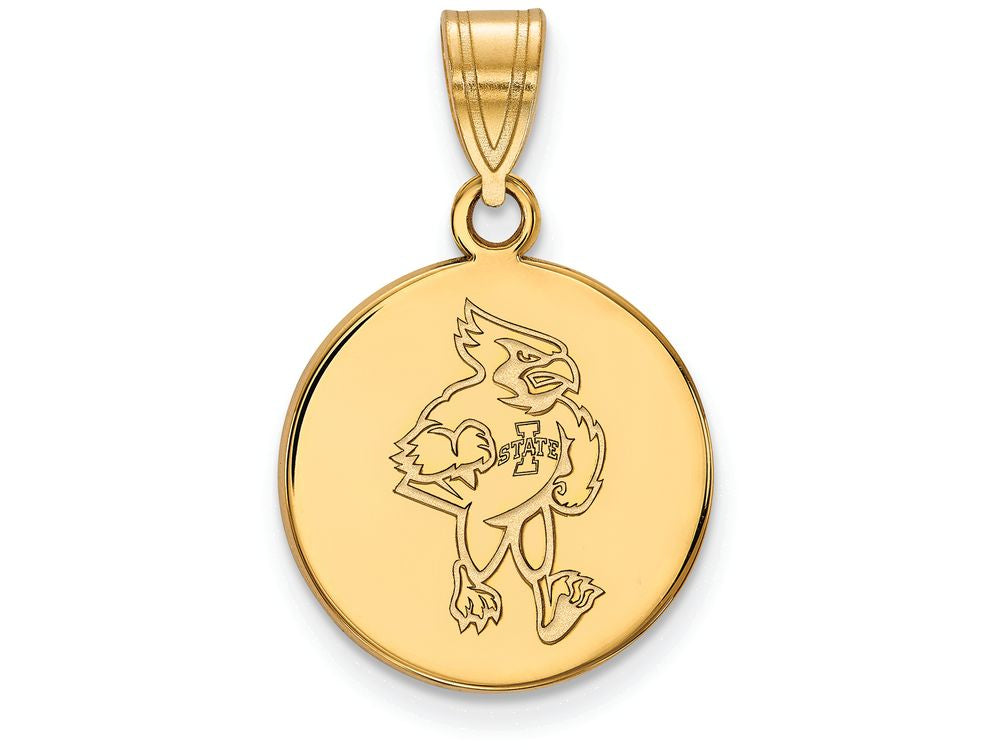 10k Yellow Gold Logoart Iowa State University Medium Disc Pendant