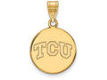 10k Yellow Gold Logoart Texas Christian University Medium Disc Pendant