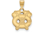 10k Yellow Gold Nhl Logoart Chicago Blackhawks Small Pendant