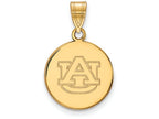 10k Yellow Gold Logoart Auburn University Medium Disc Pendant