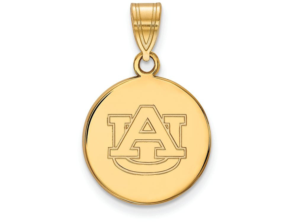 10k Yellow Gold Logoart Auburn University Medium Disc Pendant